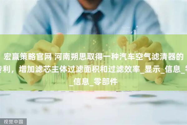 宏赢策略官网 河南朔思取得一种汽车空气滤清器的滤芯专利，增加滤芯主体过滤面积和过滤效率_显示_信息_零部件