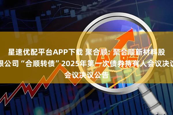 星速优配平台APP下载 聚合顺: 聚合顺新材料股份有限公司“合顺转债”2025年第一次债券持有人会议决议公告