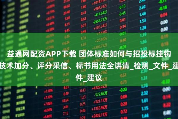 益通网配资APP下载 团体标准如何与招投标挂钩？技术加分、评分采信、标书用法全讲清_检测_文件_建议